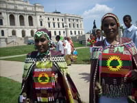 Women at the March for Oromia in St. Paul, 2007